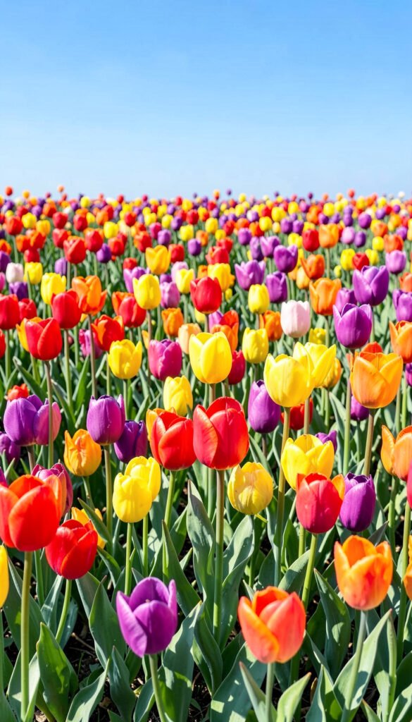 Tulipanes Multicolores - Imágenes de Flores Naturales con