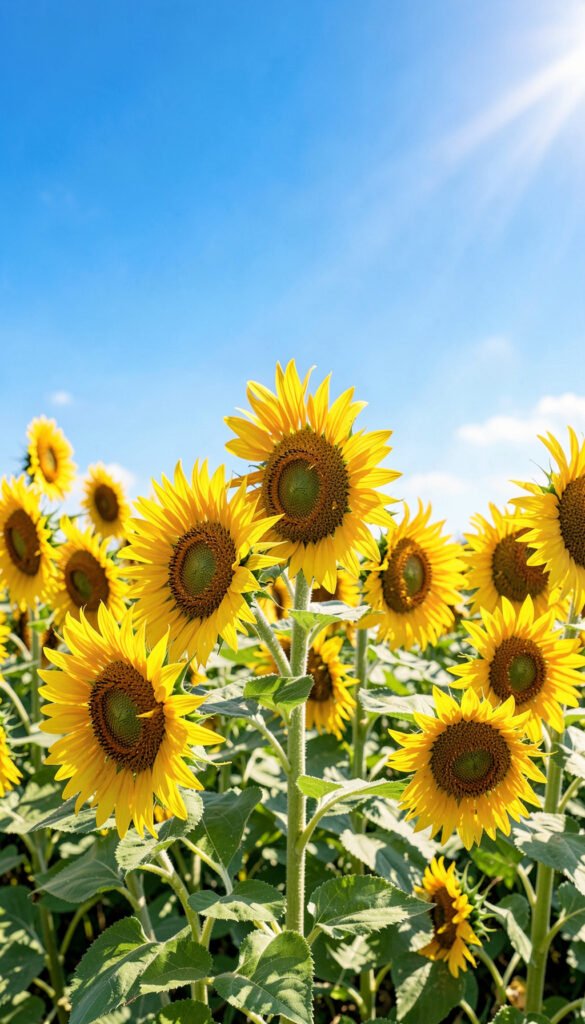 Girasoles Bajo el Sol - Imágenes de Flores Naturales con