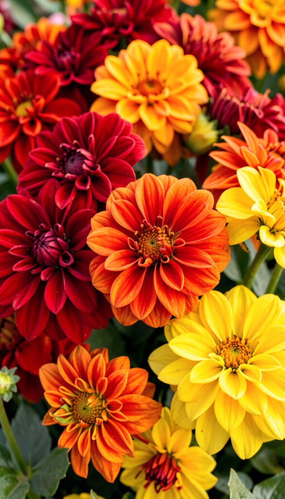 Dalias Vibrantes - Imágenes de Flores Naturales con