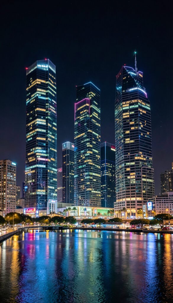 Ciudad Nocturna Moderna - fondos de pantalla HD 4K