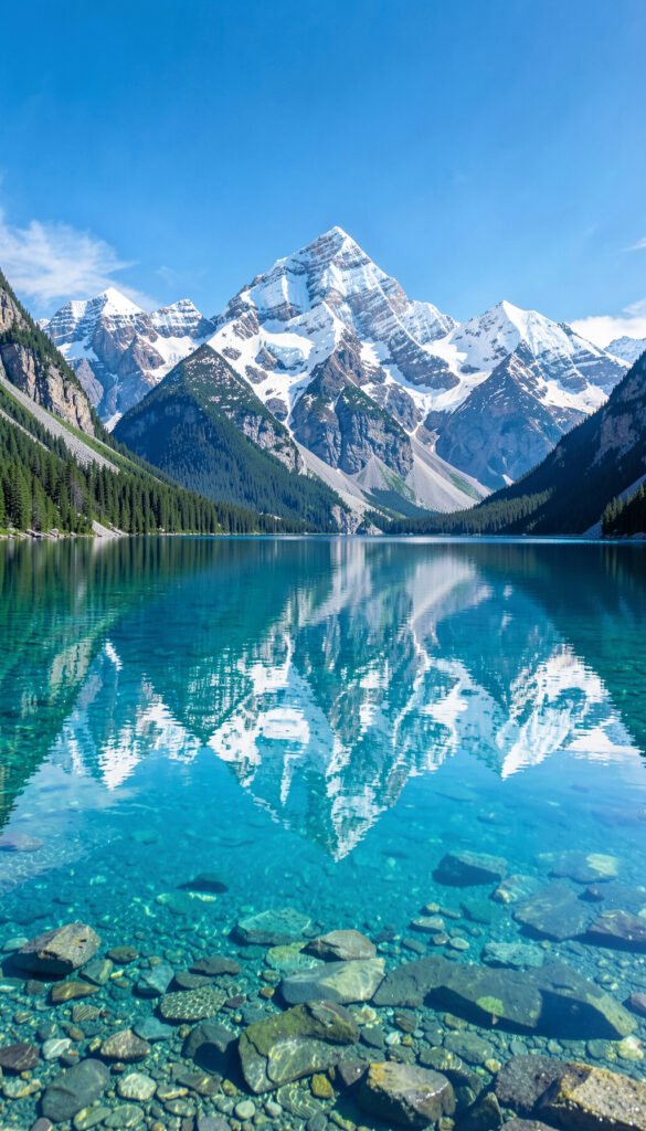 Lago Reflejando Montañas - Imágenes hermosas fondo pantalla 4K