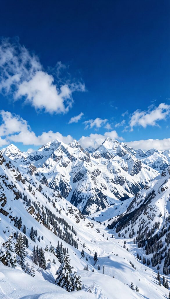 Montaña nevada y cielo azul - fondos de pantalla HD 4K