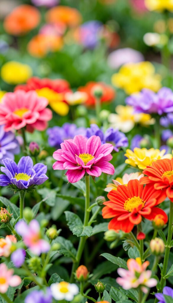 Flores Coloridas en Primer Plano - imágenes gratis para redes sociales