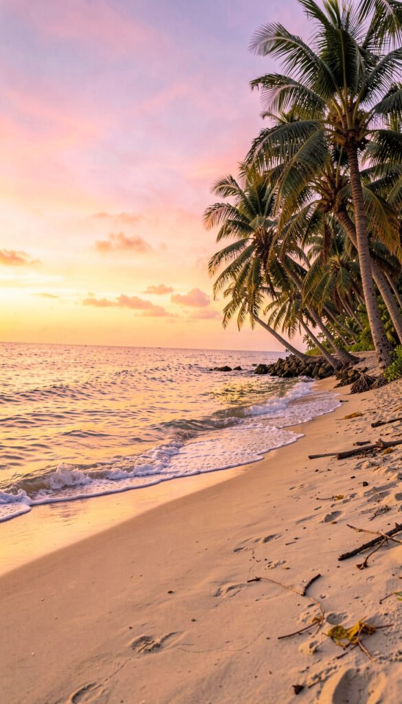 Playa Tropical al Atardecer - imágenes gratis para redes sociales