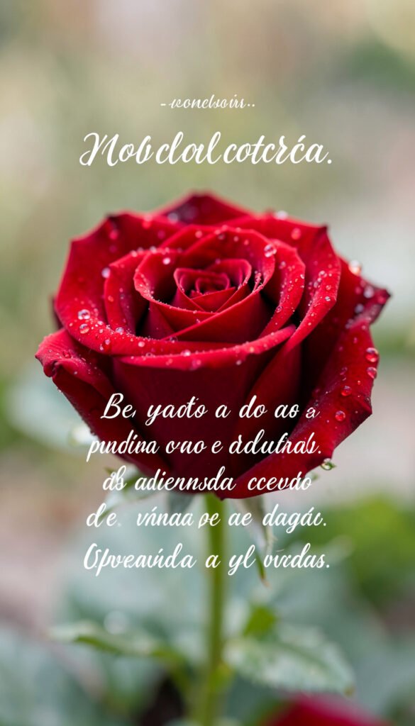 Rosa roja con frase romántica - Imágenes de Rosas Rojas con