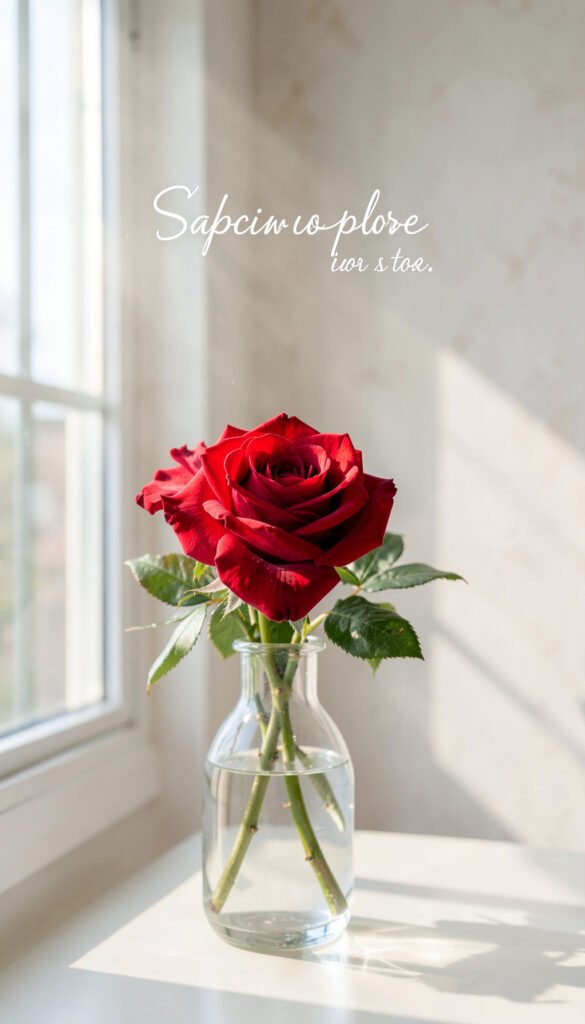 Rosa roja en cristal - Imágenes de Rosas Rojas con